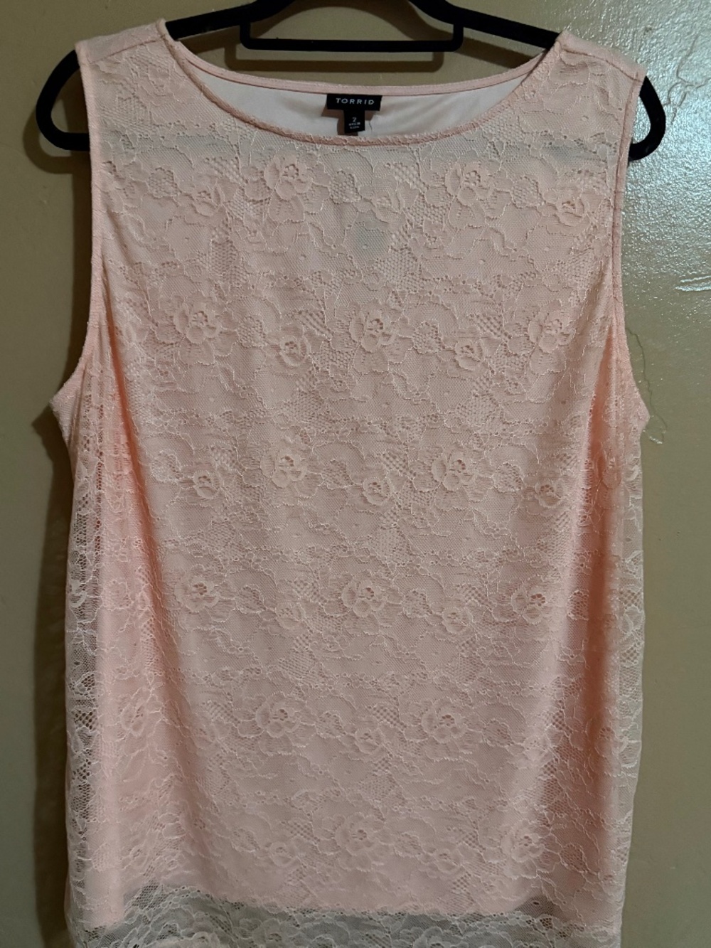 TORRID size 3 NWYS PALE PINK LAC covers a full pink longed shell